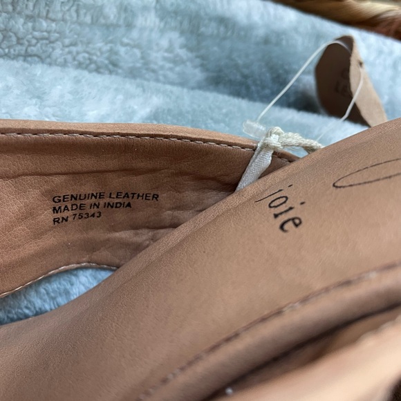 Joie Leather Woven Sandals Cross Band Mule/Slide Mid Block Heel - Size 8 - NWT - Picture 9 of 11